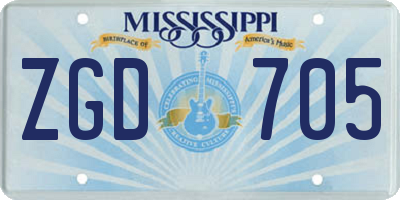 MS license plate ZGD705