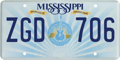 MS license plate ZGD706