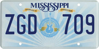 MS license plate ZGD709
