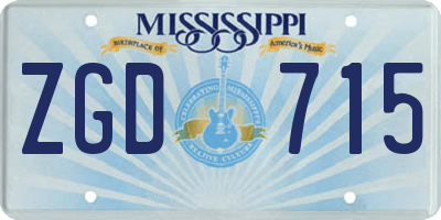 MS license plate ZGD715