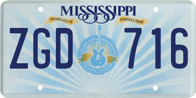 MS license plate ZGD716