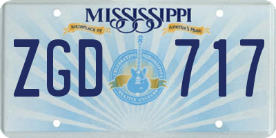 MS license plate ZGD717