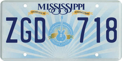 MS license plate ZGD718