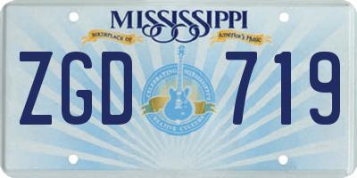 MS license plate ZGD719