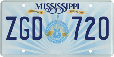 MS license plate ZGD720