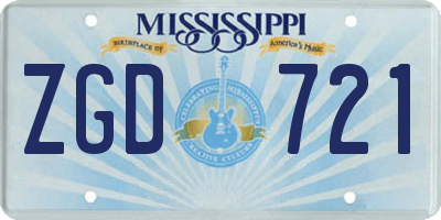 MS license plate ZGD721