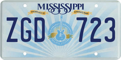 MS license plate ZGD723