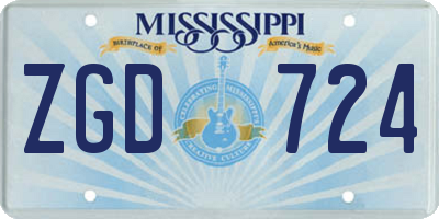 MS license plate ZGD724