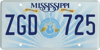 MS license plate ZGD725