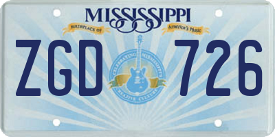 MS license plate ZGD726