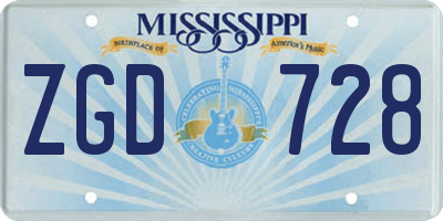 MS license plate ZGD728