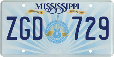 MS license plate ZGD729