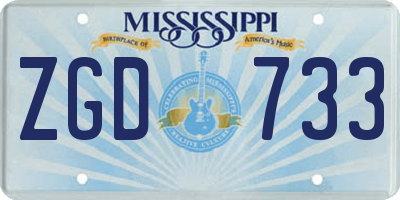 MS license plate ZGD733
