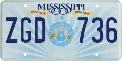 MS license plate ZGD736