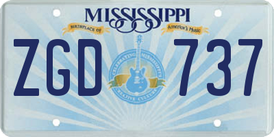 MS license plate ZGD737