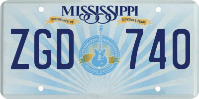 MS license plate ZGD740