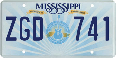 MS license plate ZGD741
