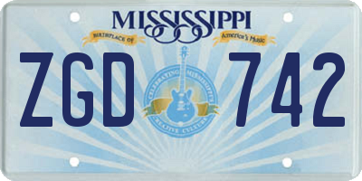 MS license plate ZGD742