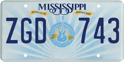 MS license plate ZGD743