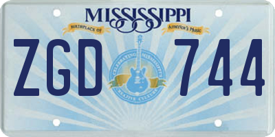 MS license plate ZGD744