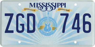 MS license plate ZGD746