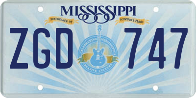 MS license plate ZGD747