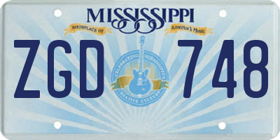 MS license plate ZGD748