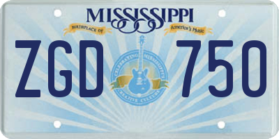MS license plate ZGD750