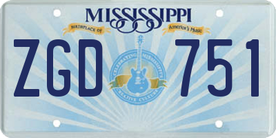 MS license plate ZGD751