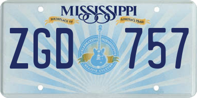 MS license plate ZGD757
