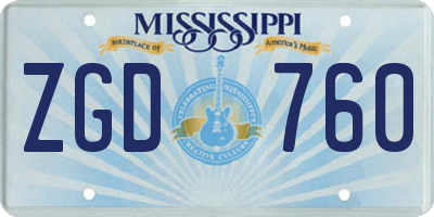 MS license plate ZGD760