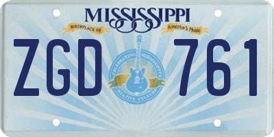 MS license plate ZGD761