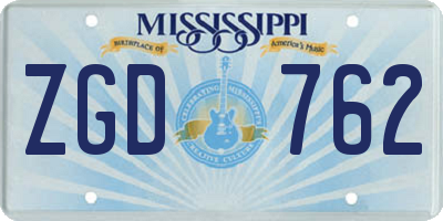 MS license plate ZGD762