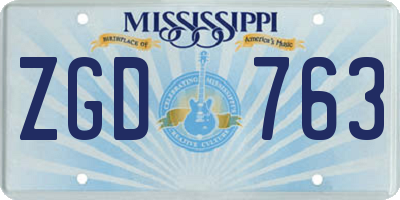MS license plate ZGD763