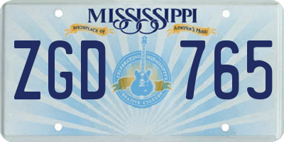 MS license plate ZGD765