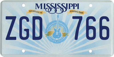 MS license plate ZGD766