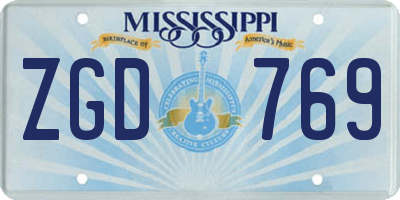 MS license plate ZGD769