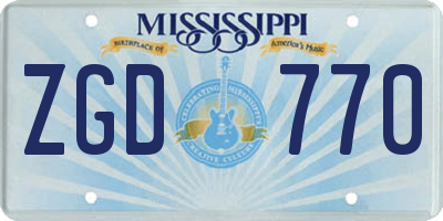 MS license plate ZGD770