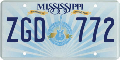 MS license plate ZGD772
