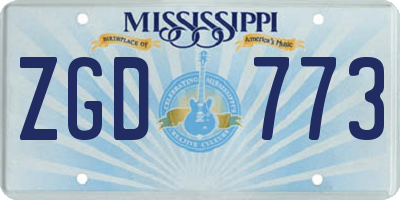 MS license plate ZGD773