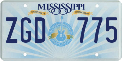 MS license plate ZGD775
