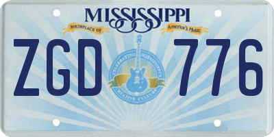 MS license plate ZGD776