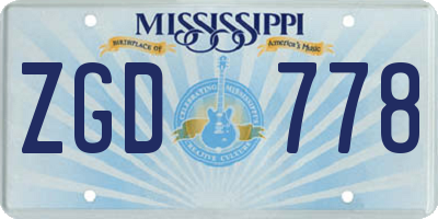 MS license plate ZGD778