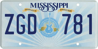 MS license plate ZGD781