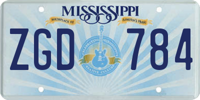 MS license plate ZGD784