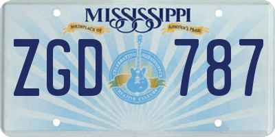 MS license plate ZGD787