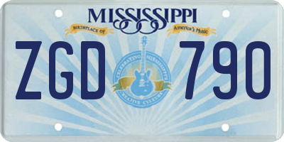 MS license plate ZGD790