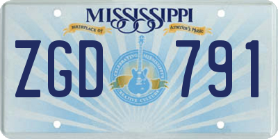 MS license plate ZGD791