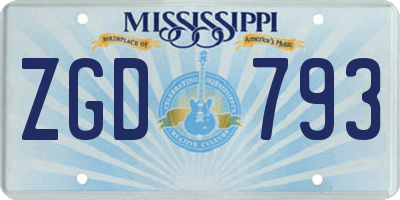 MS license plate ZGD793