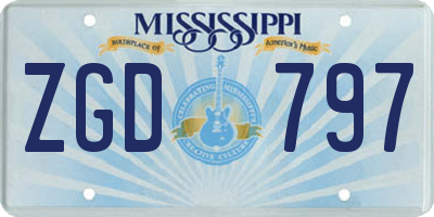 MS license plate ZGD797